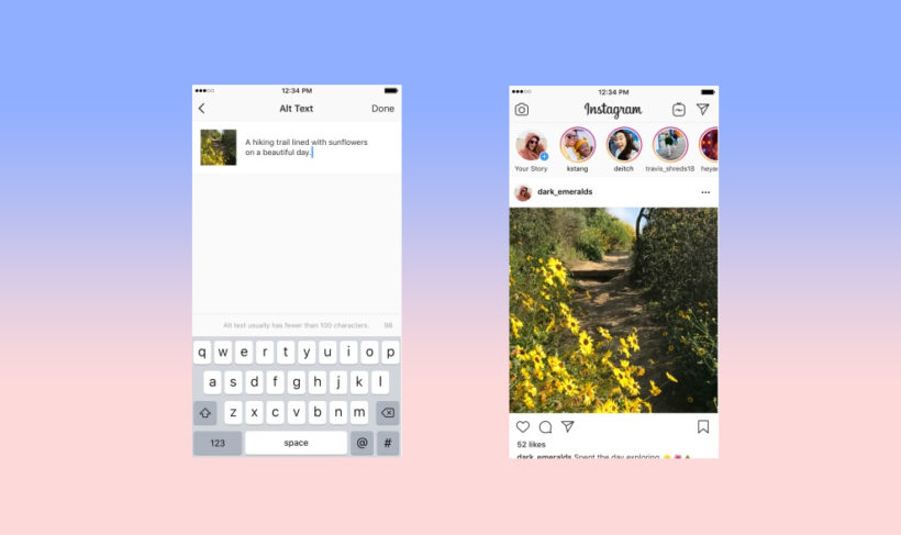 Instagram resimlere alt text koyulmasının önünü açtı